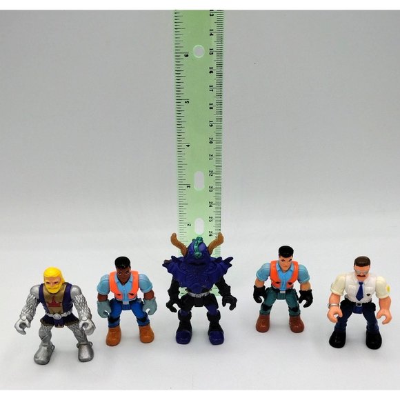 Fisher Price Imaginext 5 Figures 2.25 In Construction Workers Knight King Brave - Picture 2 of 15